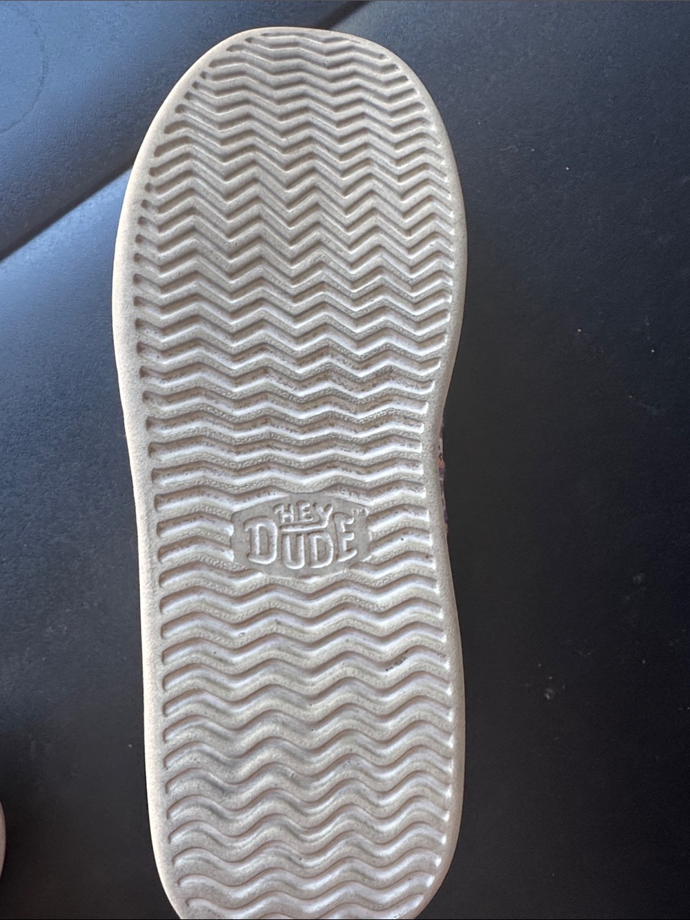 Hey Dude Slip-On Sneakers in Navy with Orange, Pink, Blue Pattern - Picture 2 of 3